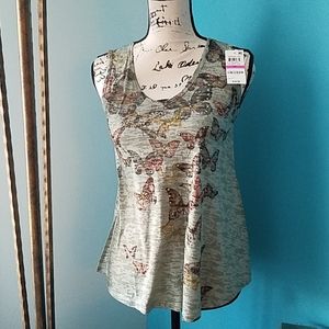 Butterfly Sequin Swing Tank Top